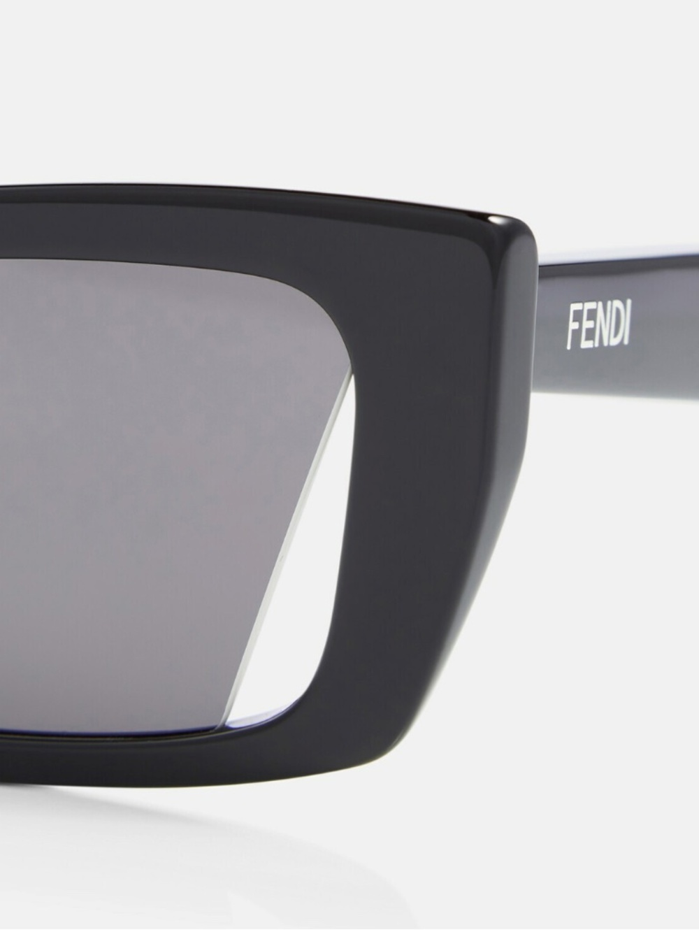 fendi | fendi way rectangular sunglasses | cat eye | cut out | black - Picture 8 of 11